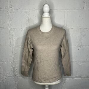 Banana Republic Italian Merino Texture Sweater Women Tan Size Medium